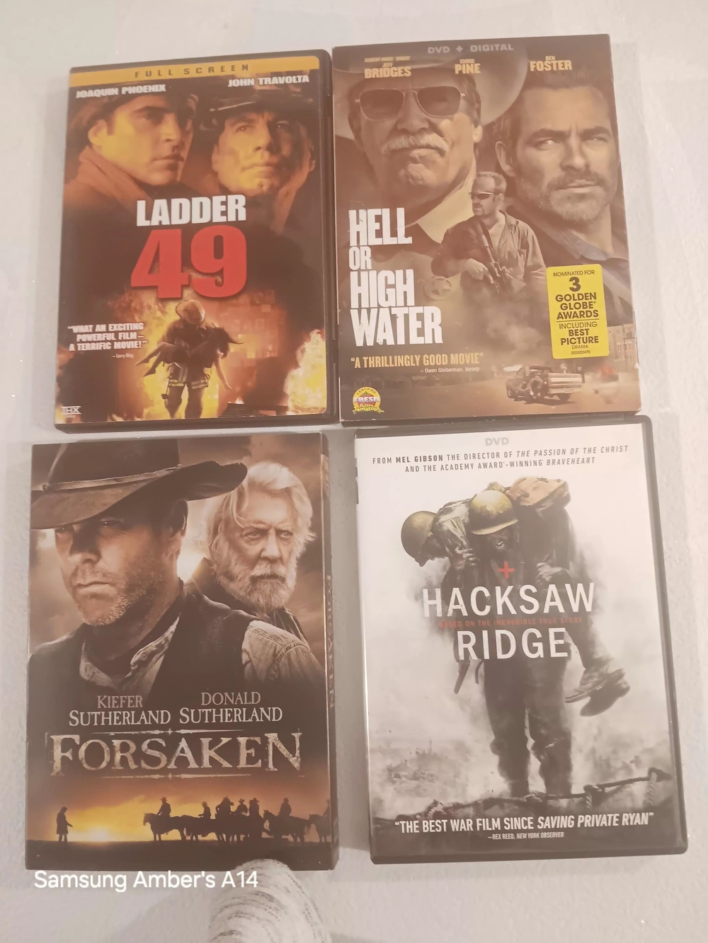Set of 4 DVD Movie Back Covers - Black and Brown Accents